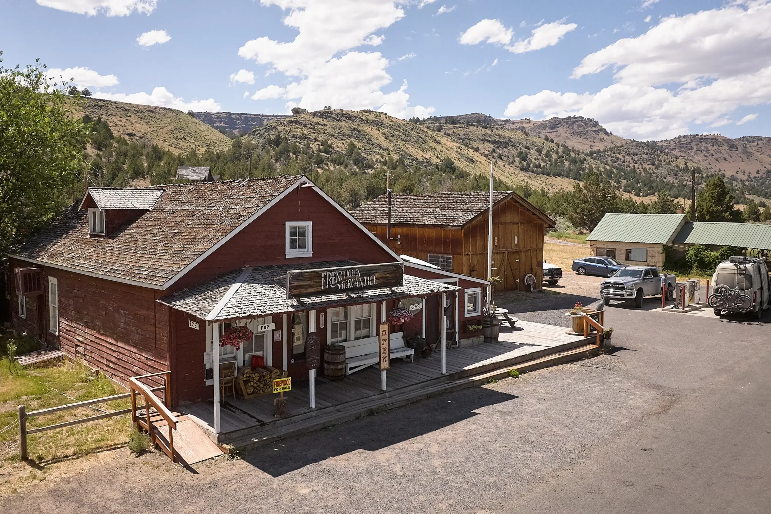 The Frenchglen Mercantile gas station in Harney County.
